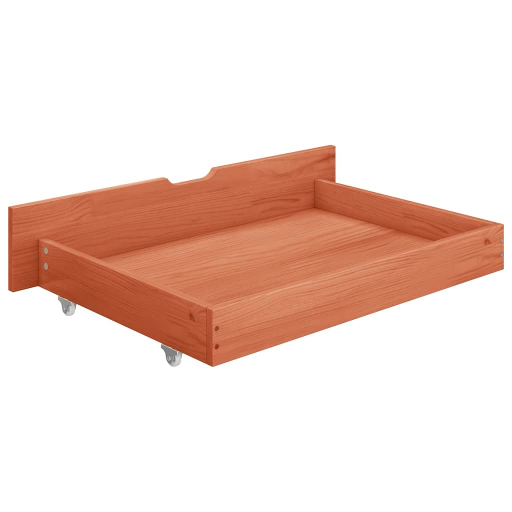 Canopy Bed Frame with 2 Drawers Solid Pine Wood 180x200 cm